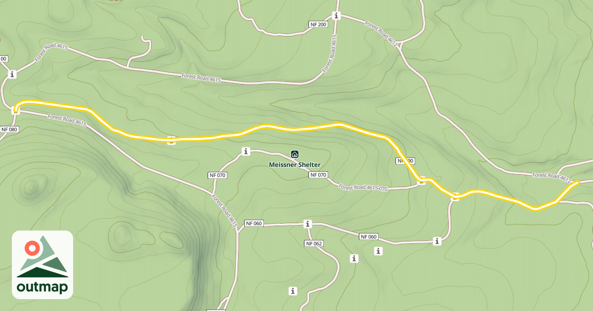 Map of Forest Road 4615-090