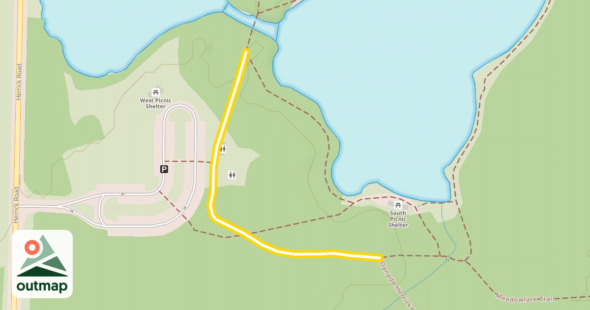 Map of Danada-Herrick Lake Regional Trail
