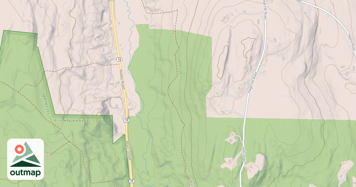 Map of Wales Brook Trail
