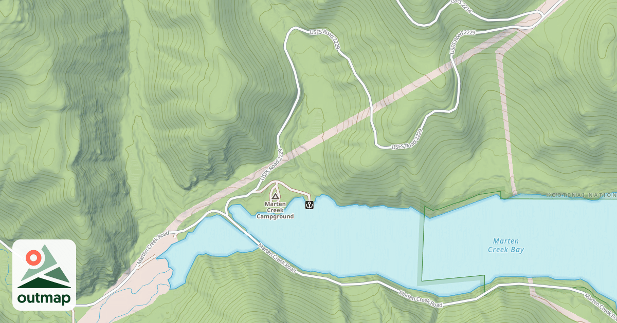 Map of Marten Creek Snowmobile Route