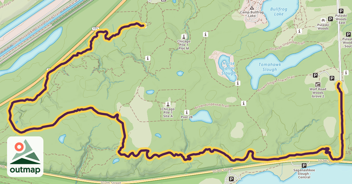 Map of Orange Single Track Trail