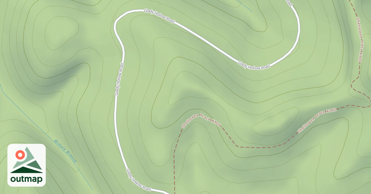 Map of GLADY HOLLOW
