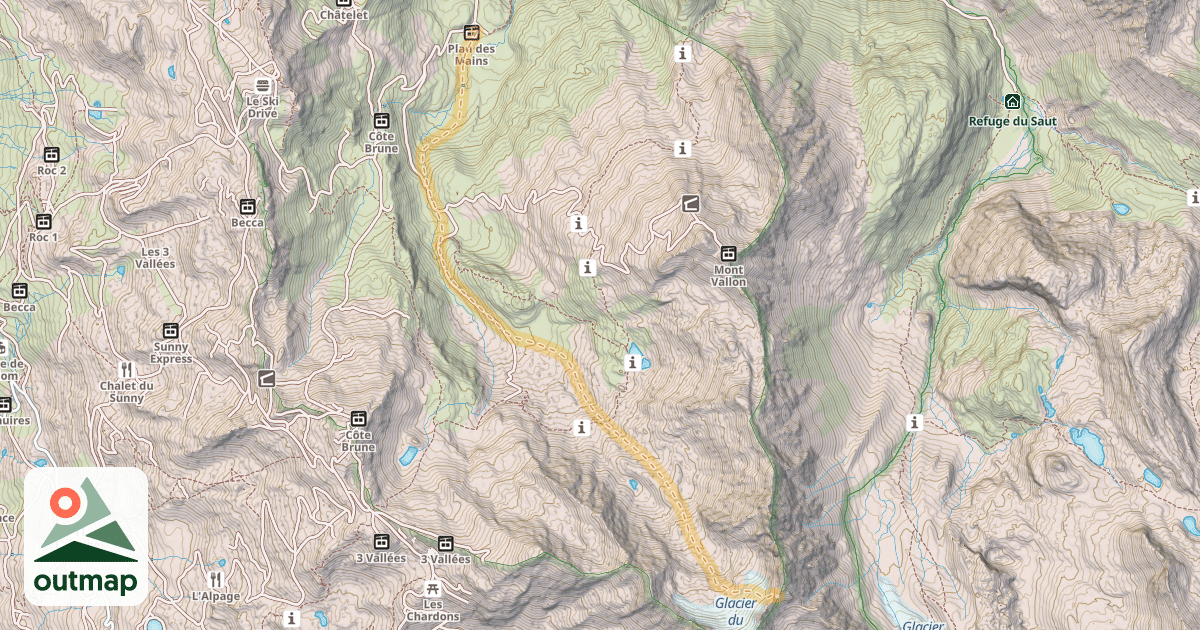 Map of Col de Borgne — Plan des Mains