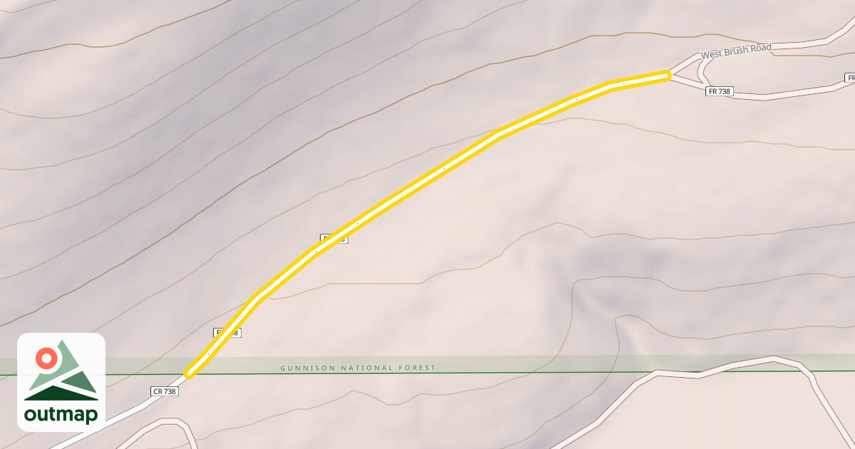 Map of Brush Creek Road 738