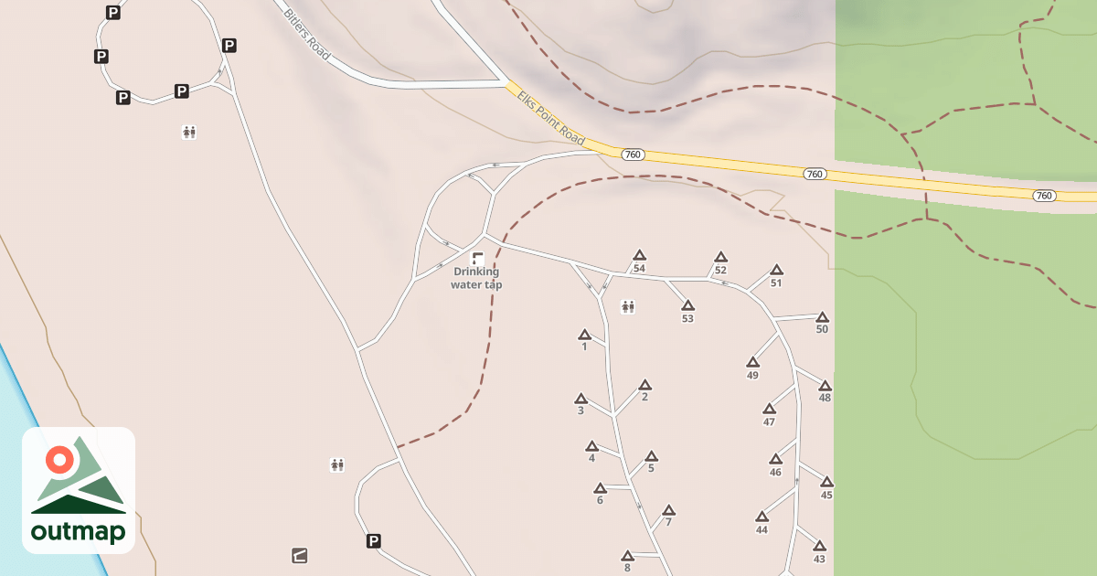 Map of NEVADA BEACH CG SPUR G