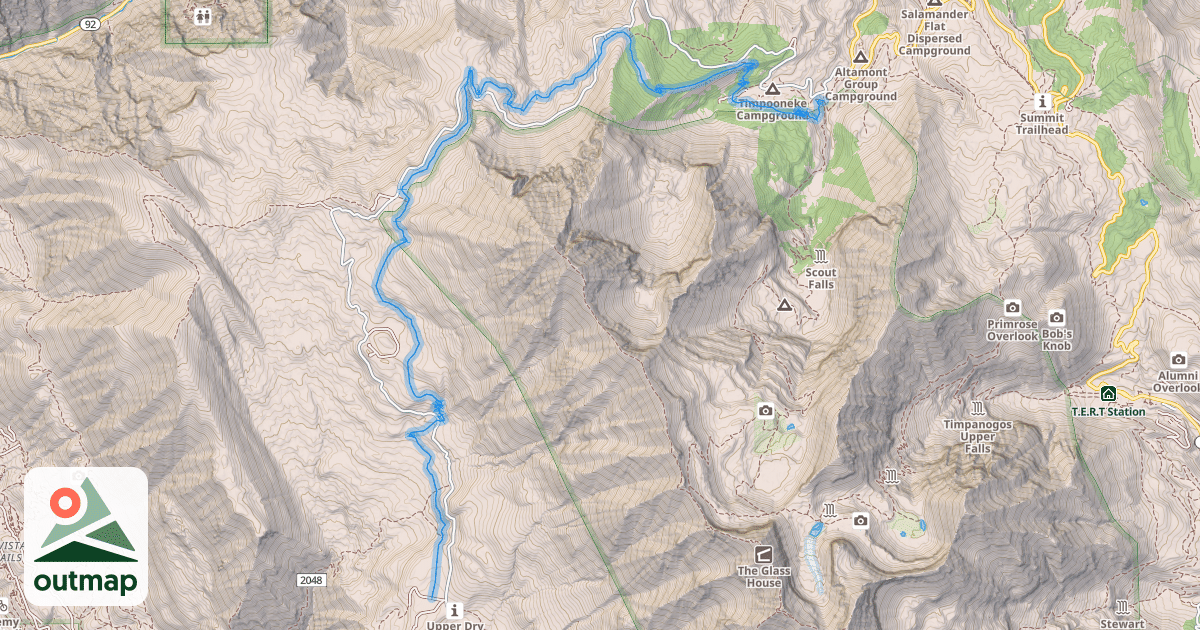 Map of Timpooneke-Chris' Flat Trail