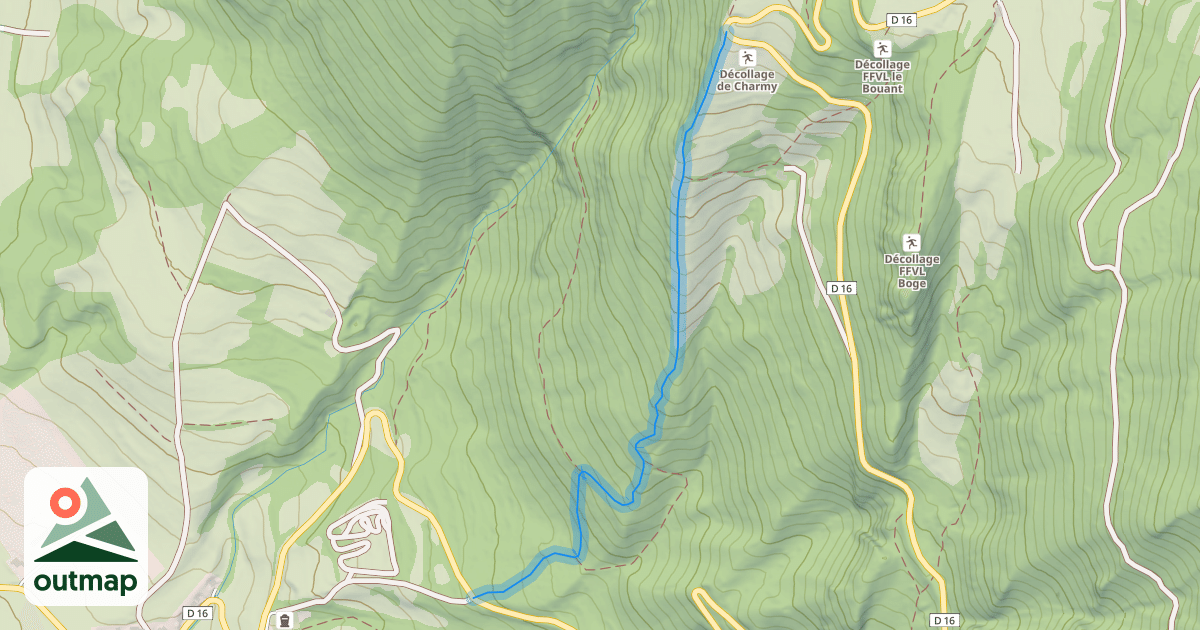 Map of Sentier dit de Menthières