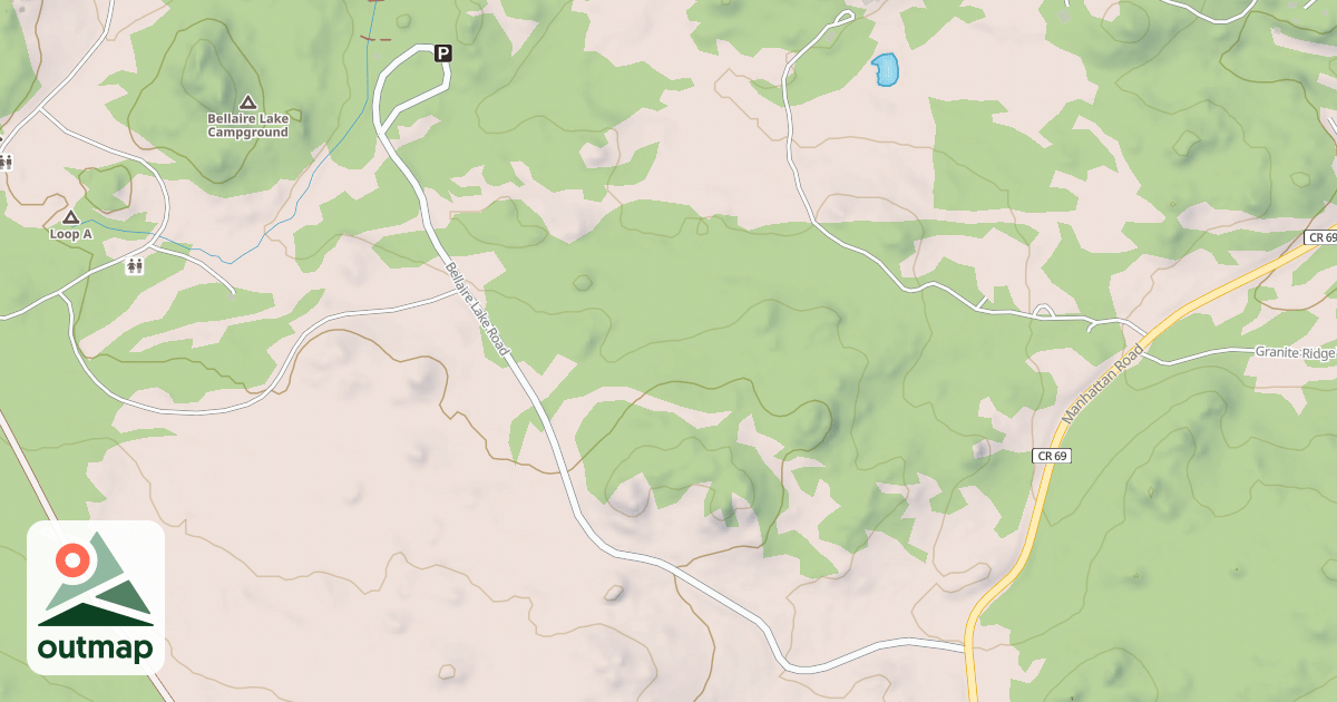 Map of BELLAIRE LAKE DAYUSE