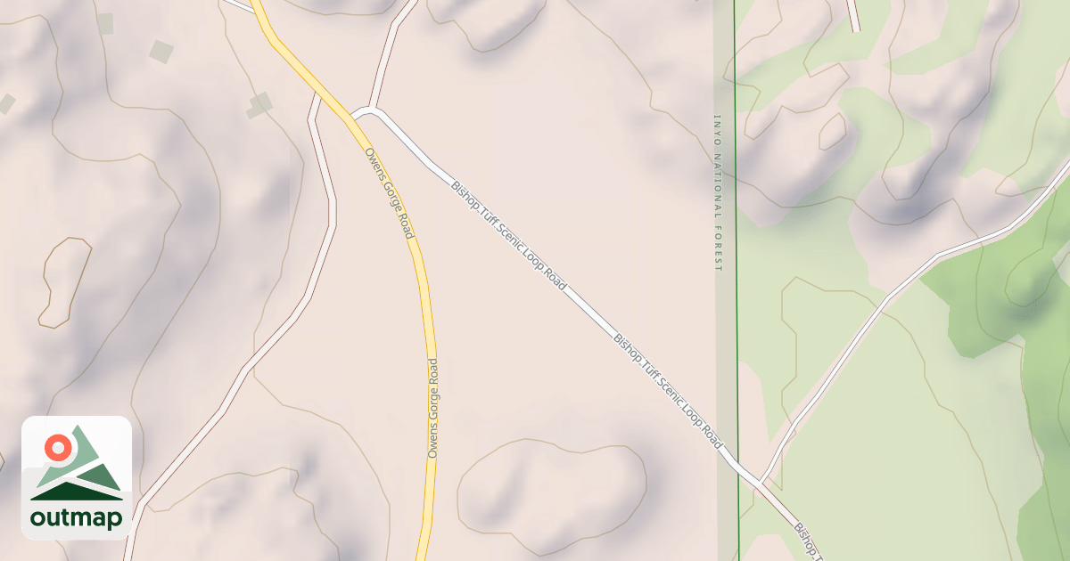 Map of BISHOP TUFF SCENIC LOOP