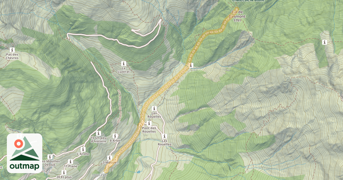 Map of Col de Basmont — Tioulévé/Lieulever