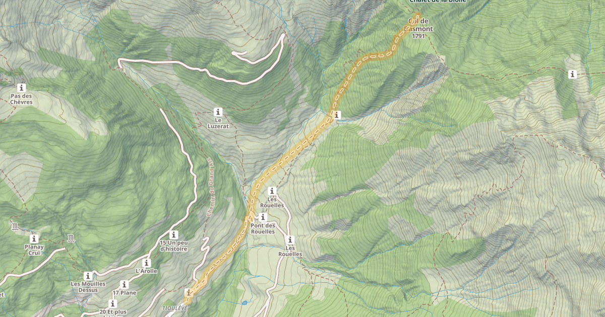 Map preview of Col de Basmont — Tioulévé/Lieulever