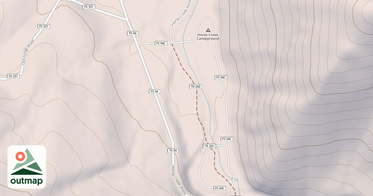 Map of HORSE CR.CAMPGROUND in Greene