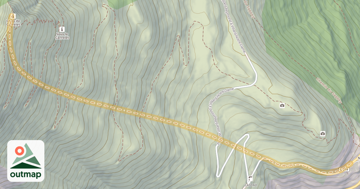 Map of Croix du Carrelet — Villard-Notre-Dame