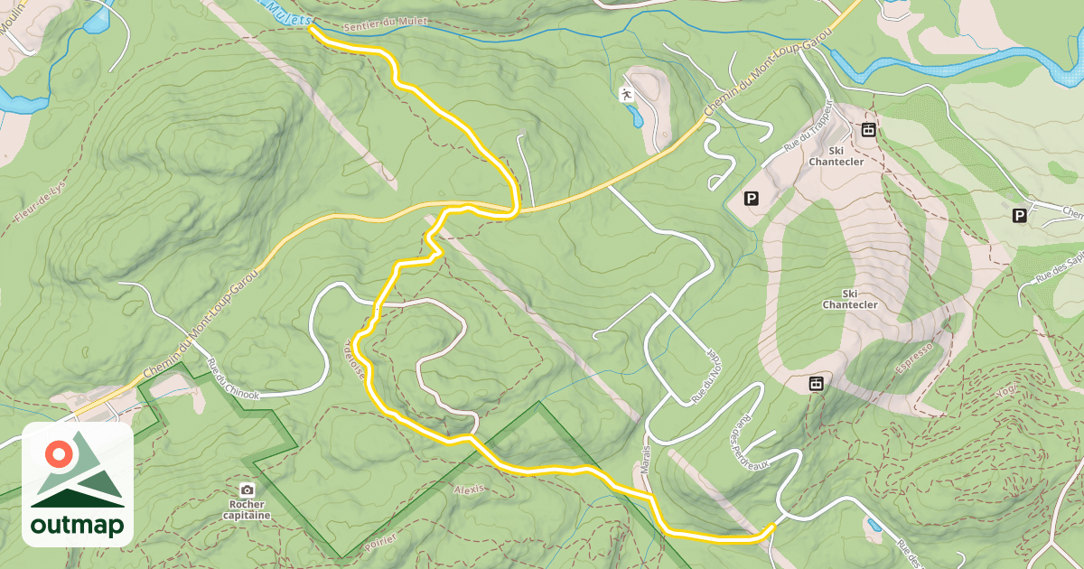 Map of Adéloise-Ouest (Ski)