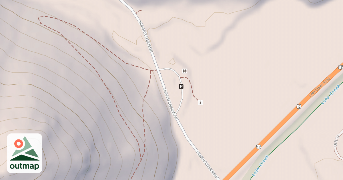 Map of HOWARD CREEK TRAILHEAD