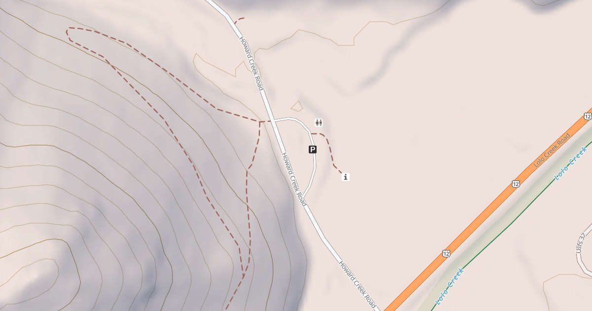 Map preview of HOWARD CREEK TRAILHEAD