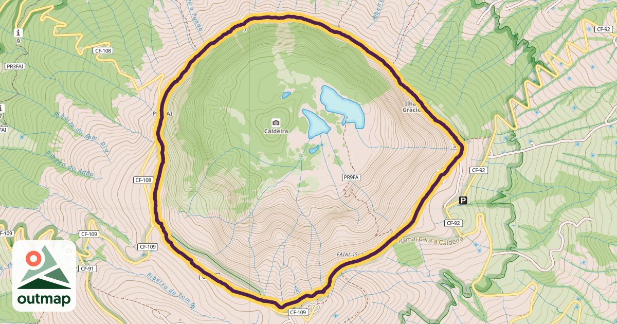Map of Trail around the Caldera of Faial PR4FAI