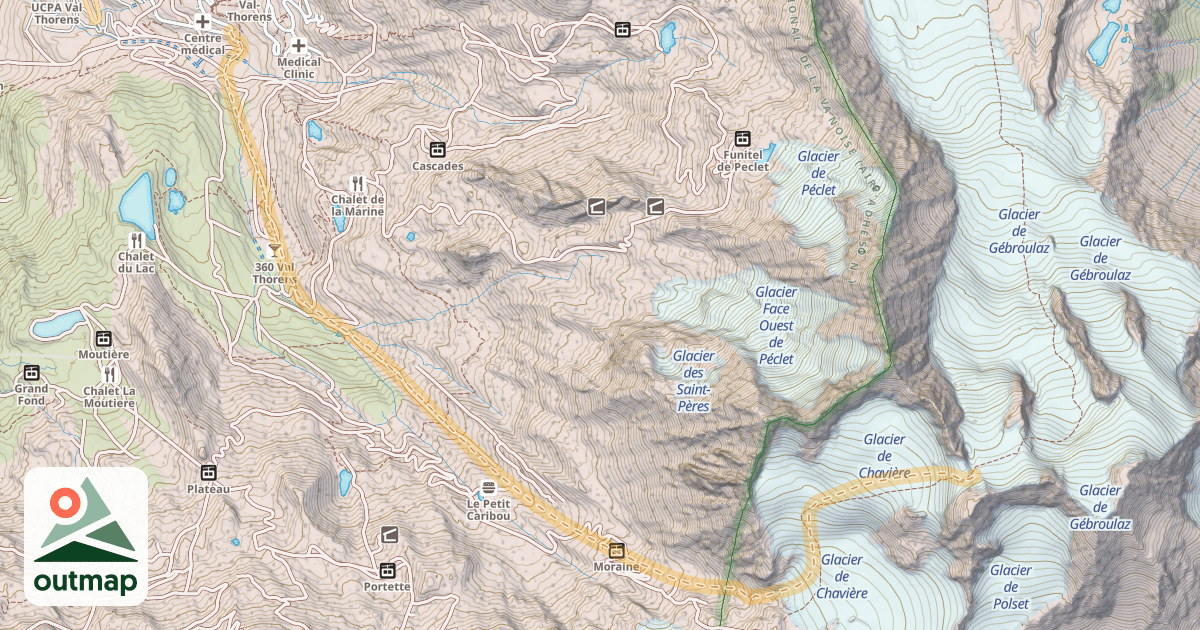 Map of Col de Gébroulaz — Val Thorens