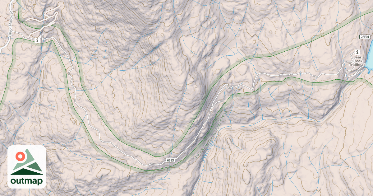Map of BEAR DIVERSION OHV ROUTE
