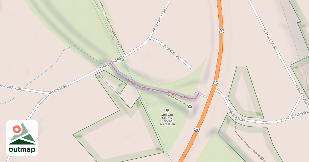 Map of D&H Canal Linear Park Towpath Trail