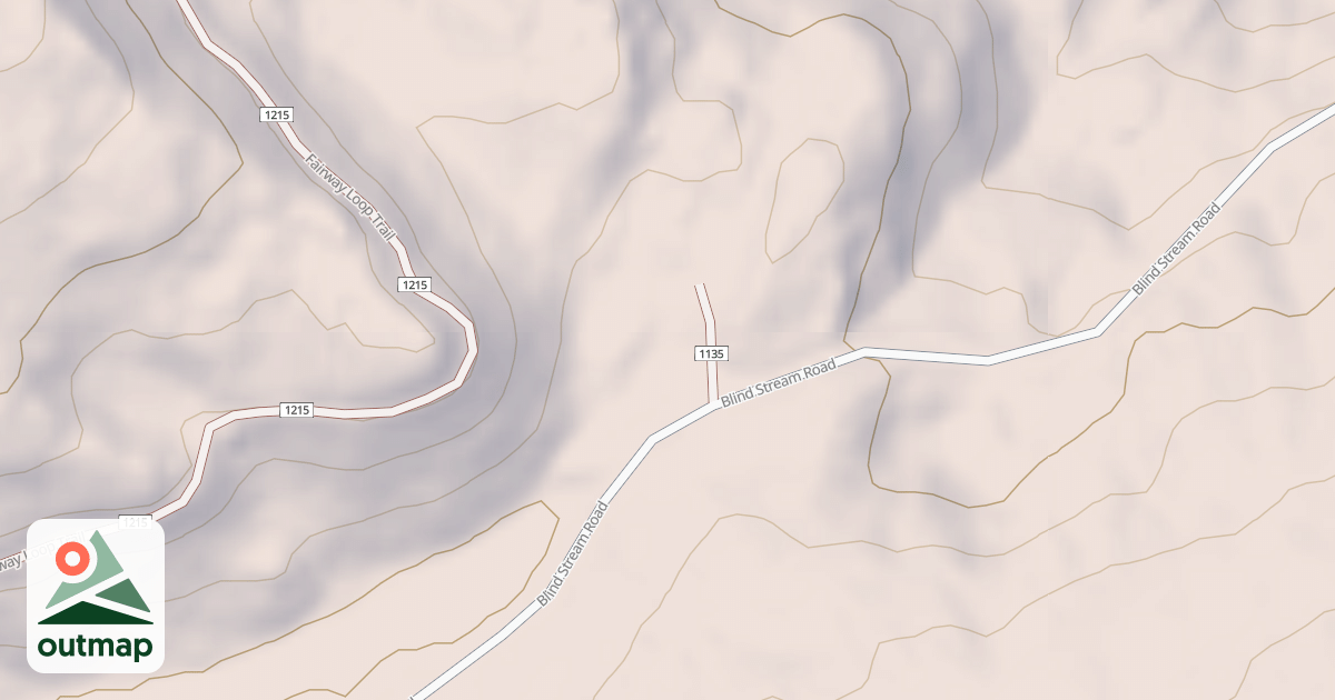 Map of BLIND STREAM CURVE SPUR NORTH