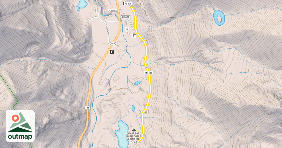 Map of Priest Lake Road