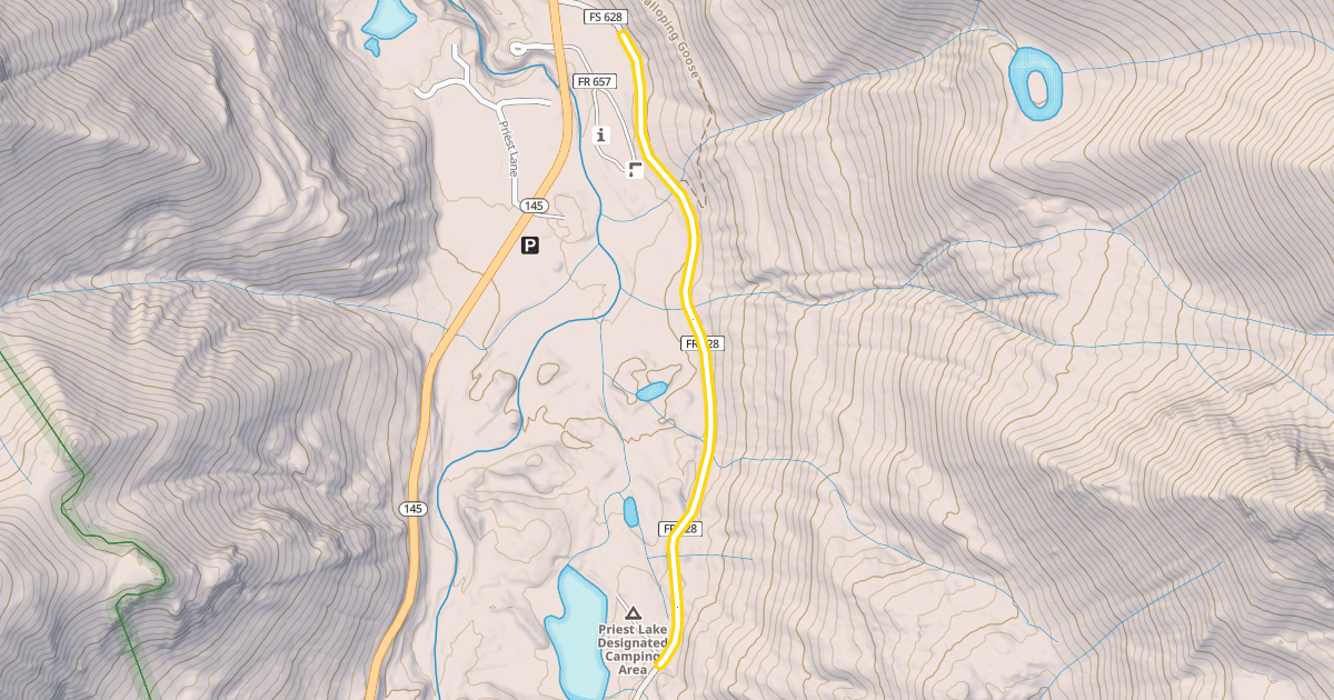 Map preview of Priest Lake Road