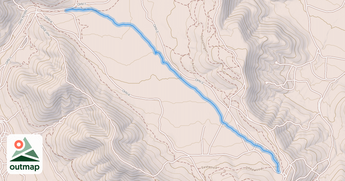 Map of Beggar's Canyon Trail