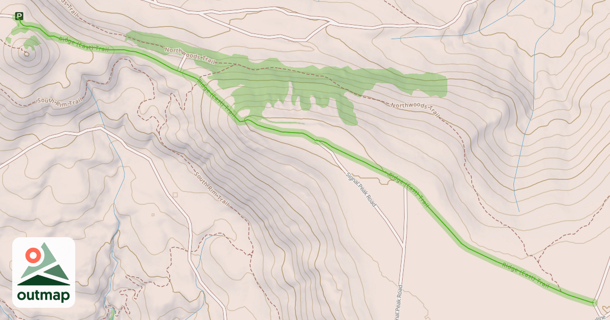 Map of Ridge (East) Trail