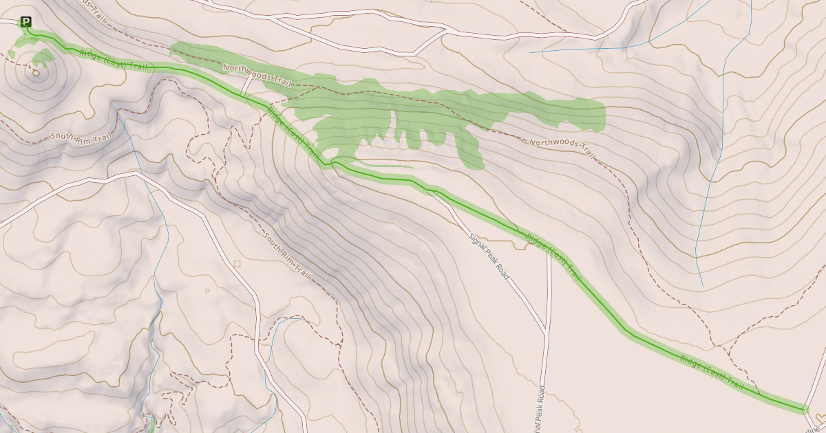 Map preview of Ridge (East) Trail