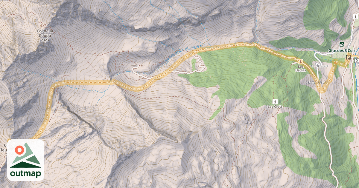 Map of Col de Fleurendon — Champ Perchier