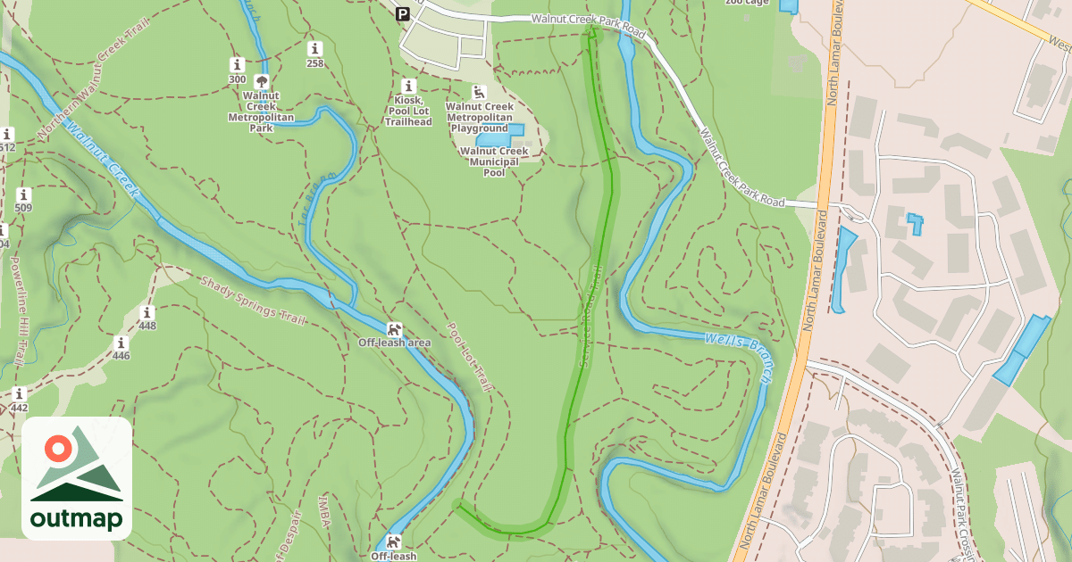 Map of Service Road Trail