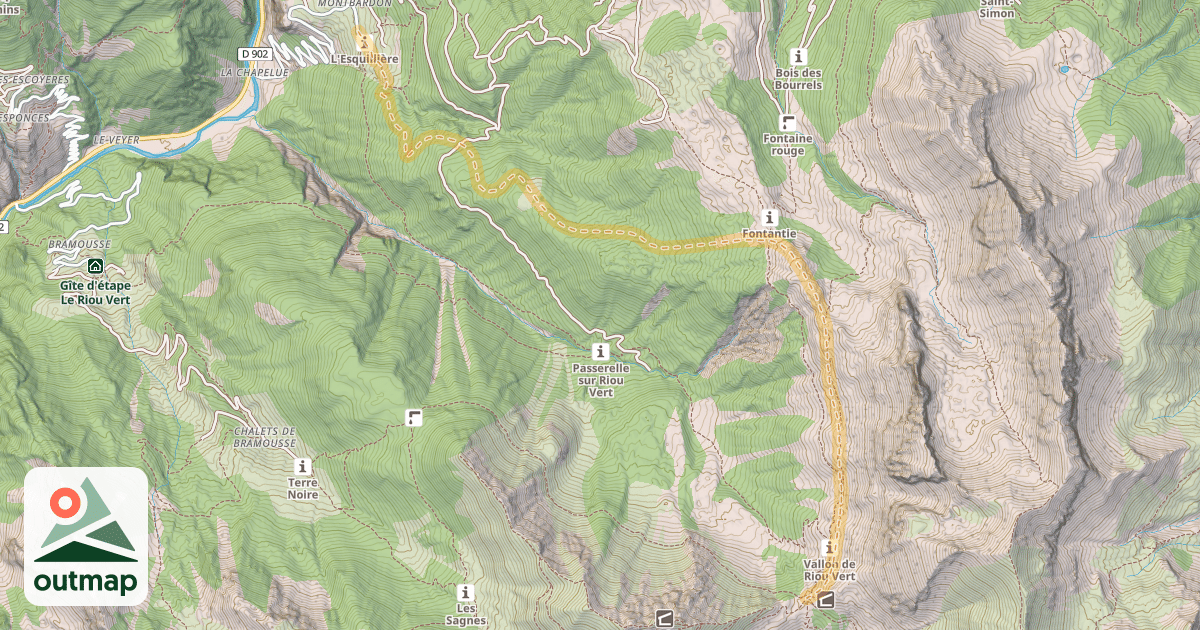 Map of Col Fromage — Montbardon