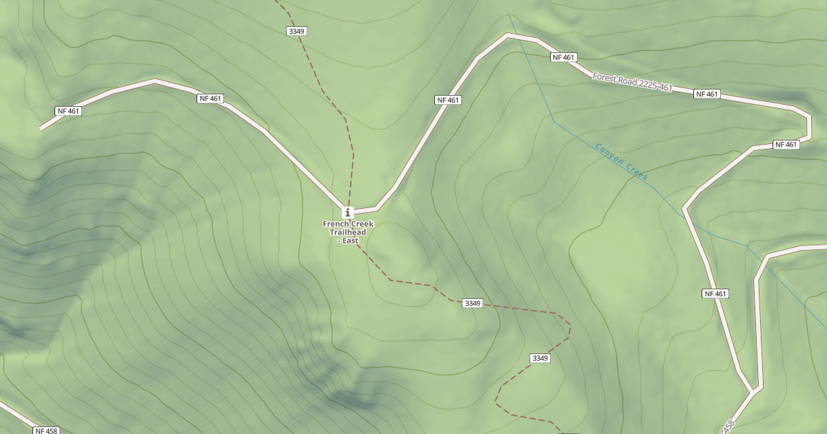 Map preview of USFS National Forest System Roads {688E4900-DEC7-4134-BAA7-805CADCED227}