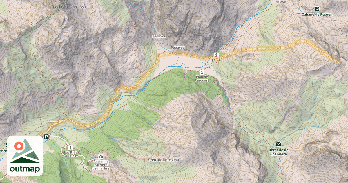 Map of Tête de la Gavie — Maljasset