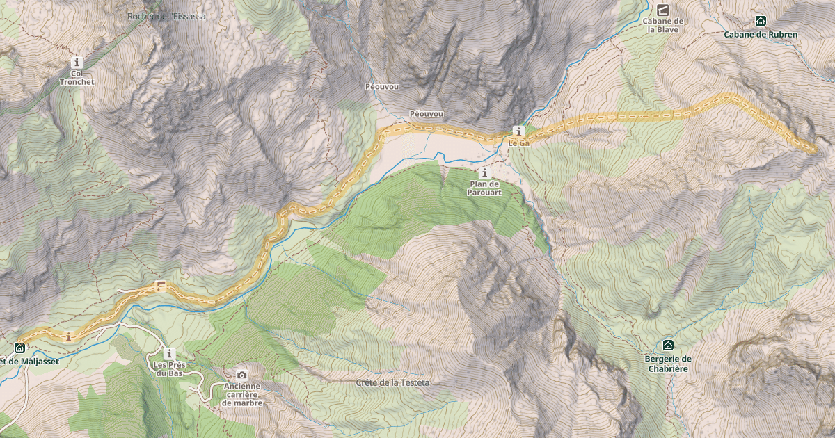 Map preview of Tête de la Gavie — Maljasset