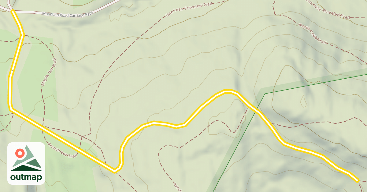 Map of Mount Tom Carriage Road Path