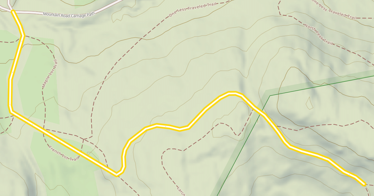 Map preview of Mount Tom Carriage Road Path