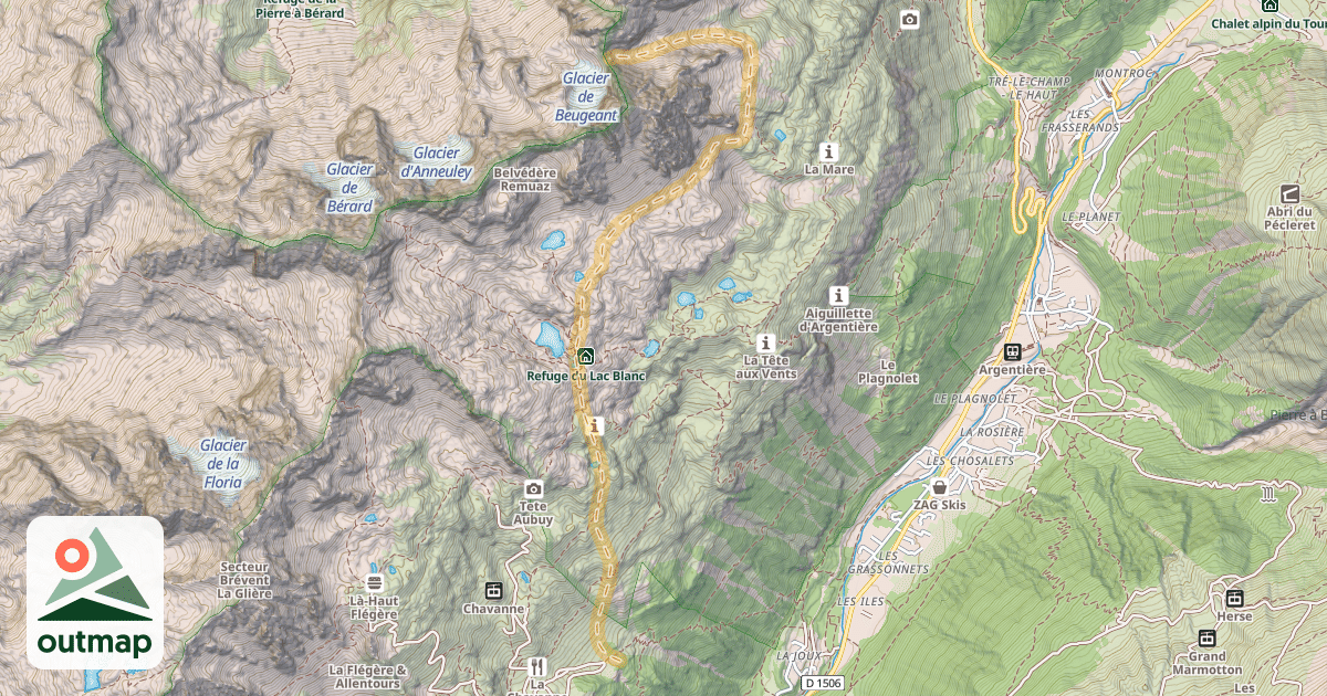 Map of Col de l’Encrenaz — Pied du Télésiège de la Trappe