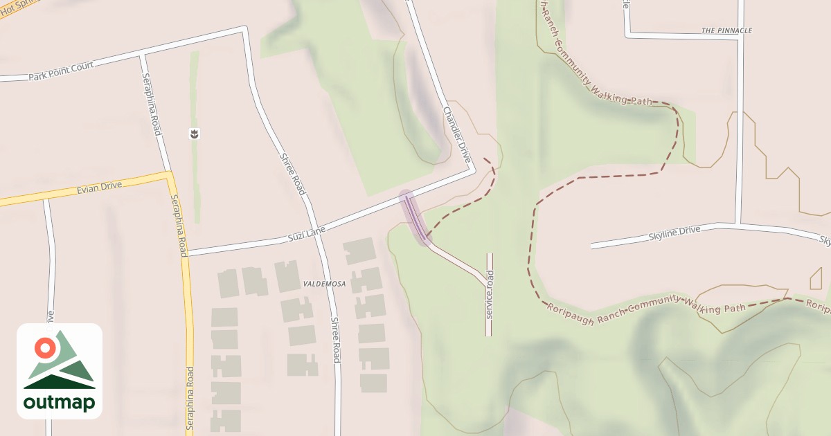 Map of service road access
