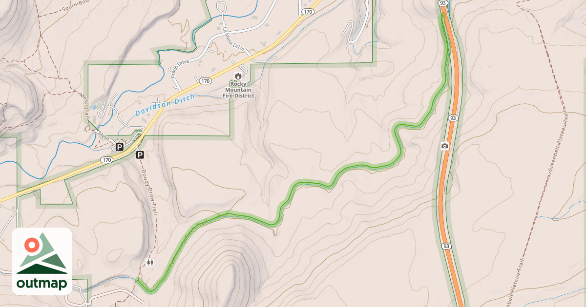 Map of Community Ditch Trail