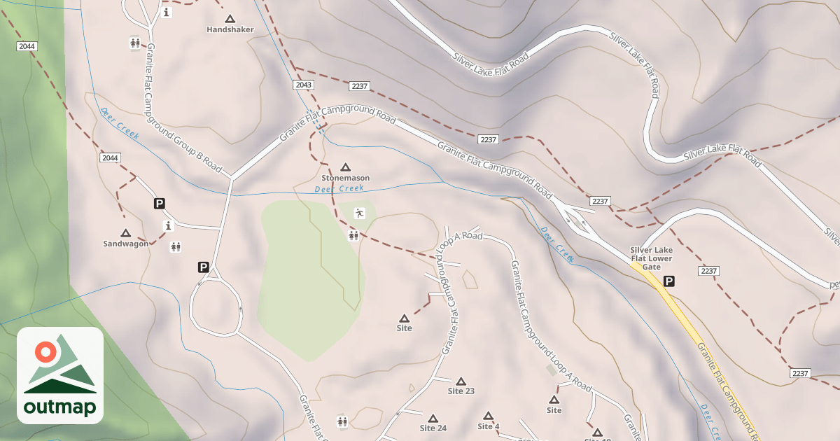 Map of GRANITE FLAT CAMPGROUND