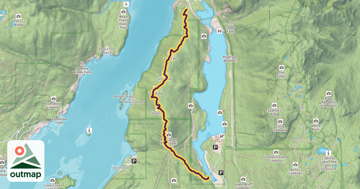 Map of Diez Vistas Trail in Metro Vancouver
