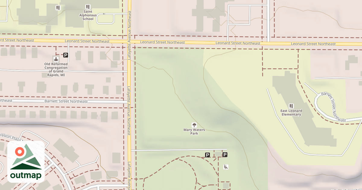 Map of East Leonard Elementary Sledding Hill
