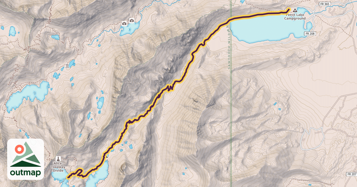 Map of Pettit Creek Trail