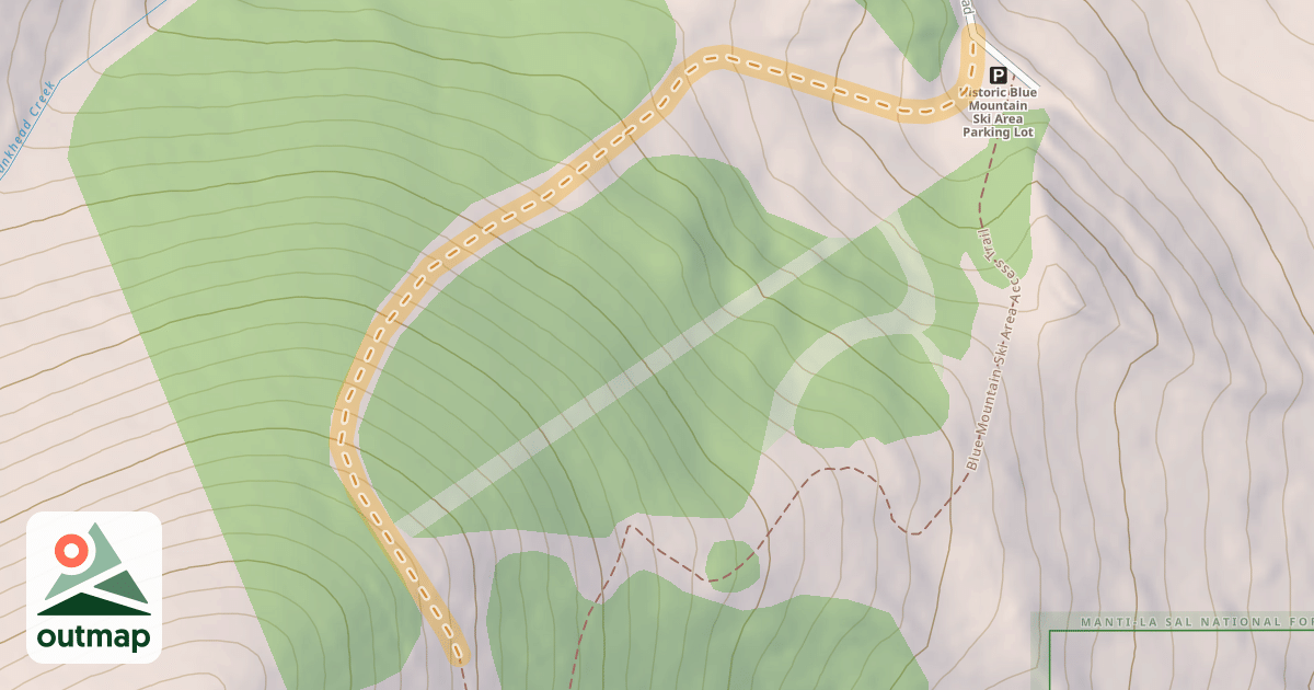Map of Historic Blue Mountain Ski Area Run