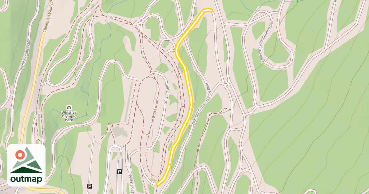 Map of Olympic Cross-Country Red