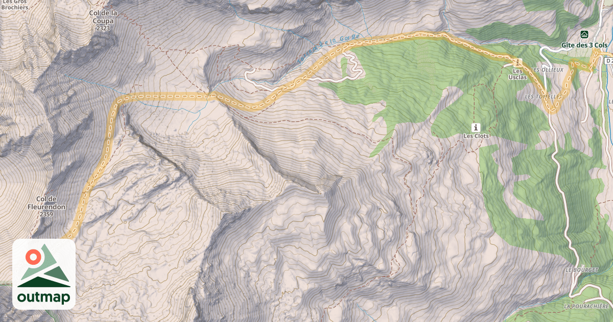 Map of Les Parias — Champ Perchier
