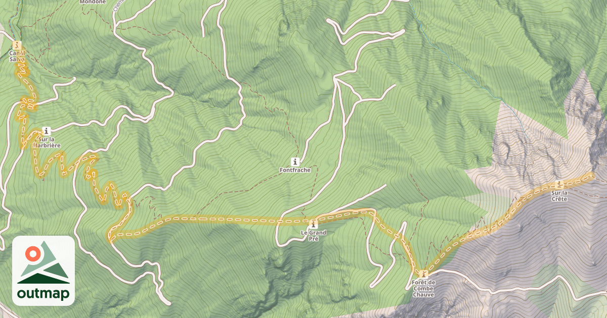 Map of Mont Guillestre — Guillestre