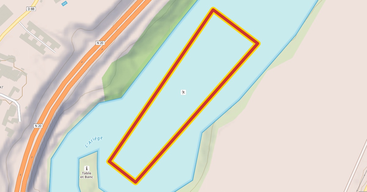 Map preview of Téléski nautique de Mercus